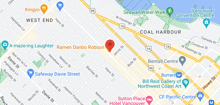 map of 1325 ROBSON STREET